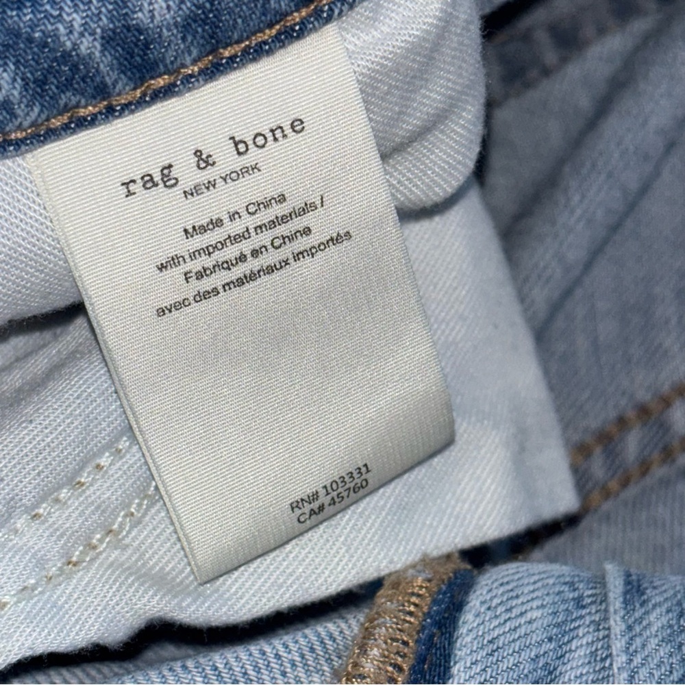Rag & Bone Lori Mid Rise Wide Leg Jeans Sz 31 Light Acid Wash - Picture 5 of 12